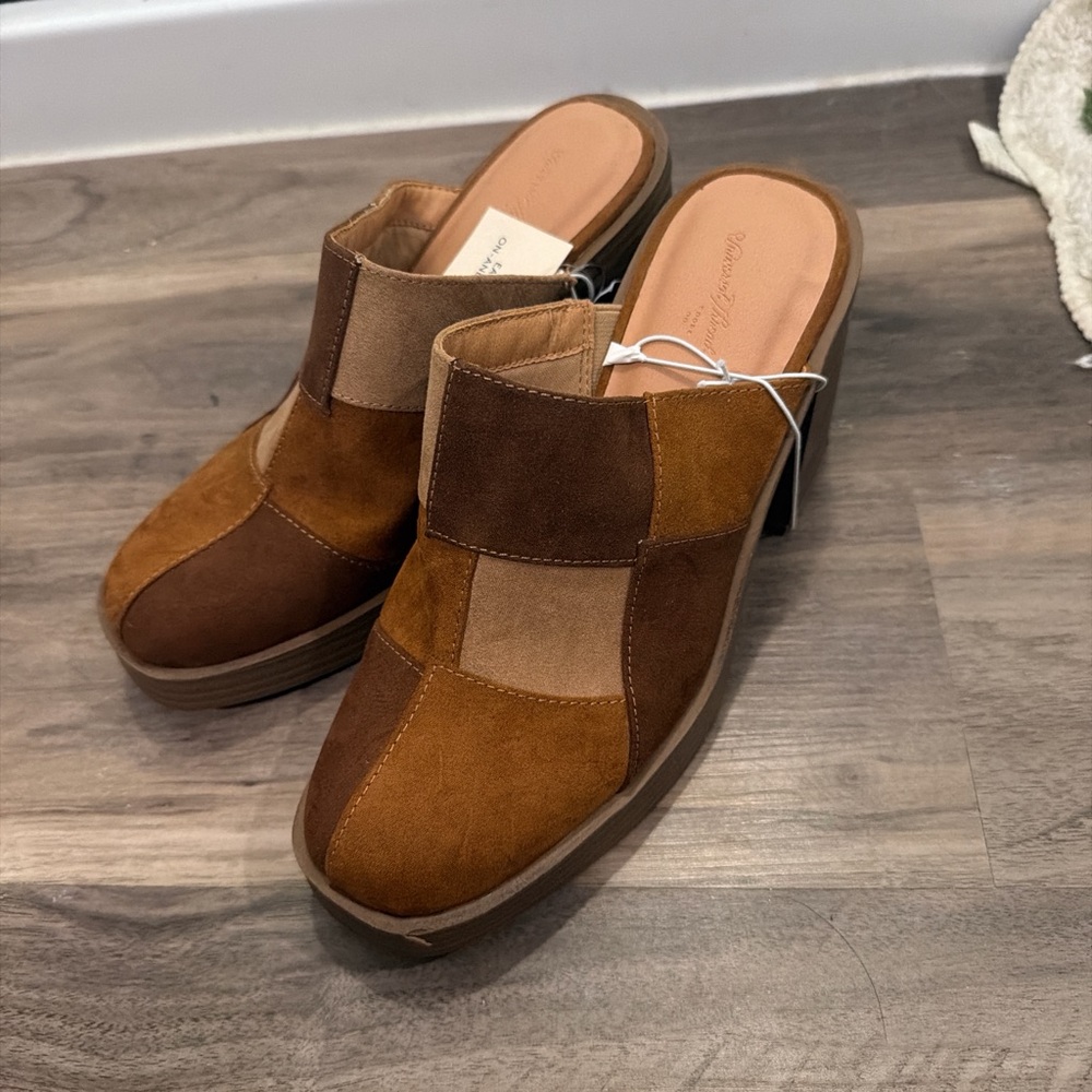 Target Patchwork Tan and Brown Wedges
